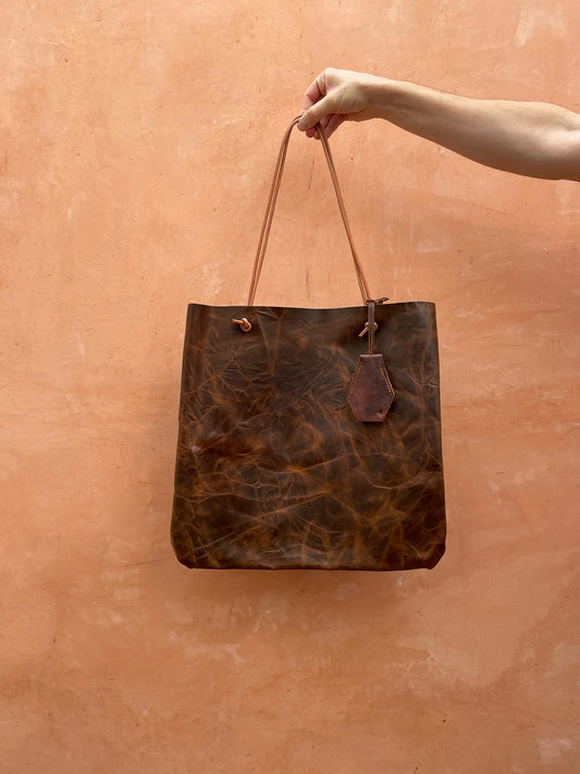 Marble Leather Tote Bag for Women - Handmade, premium leather, sophisticated & stylish